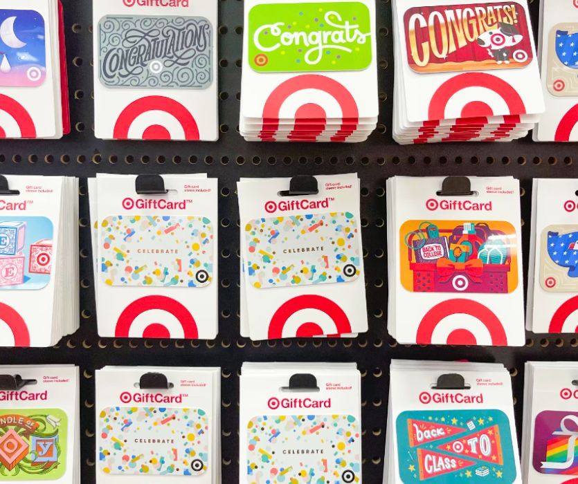 rack of target gift cards