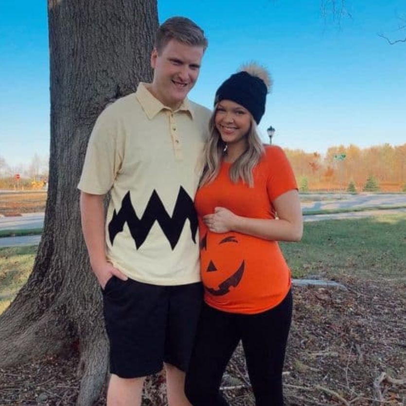Charlie Brown and a pregnant Great Pumpkin