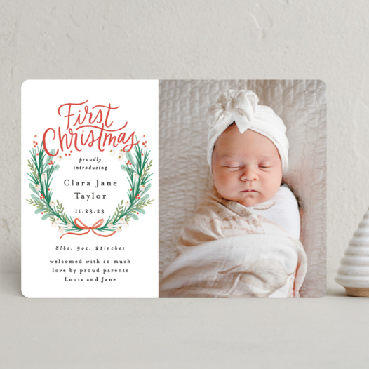 first christmas birth announcement chistmas card
