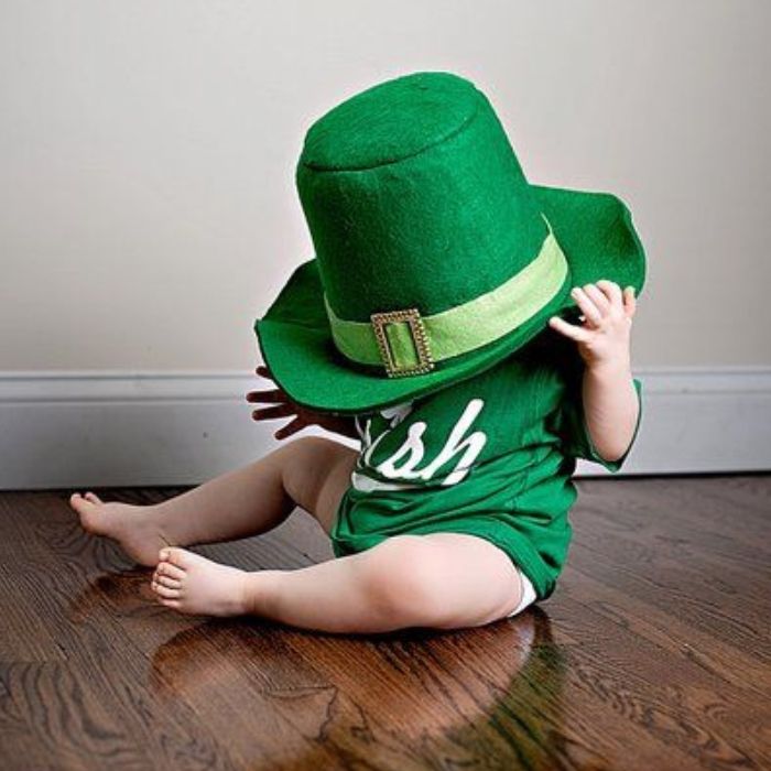 Baby Pictures Green Hat St.  Patrick's Day
