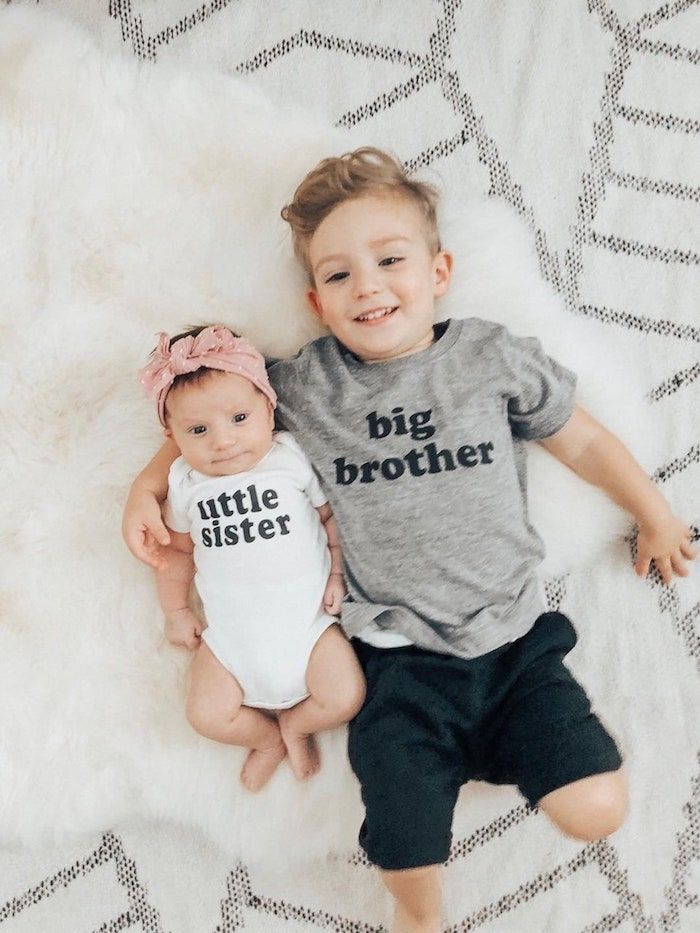 Big Brother and Little Sister printed tee and body suit