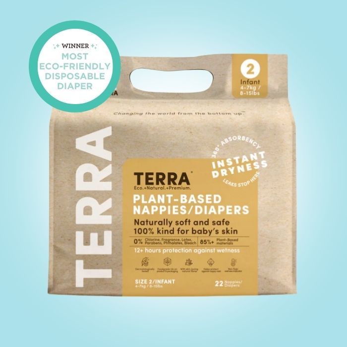 Terra 85% plant-based ingredients diapers