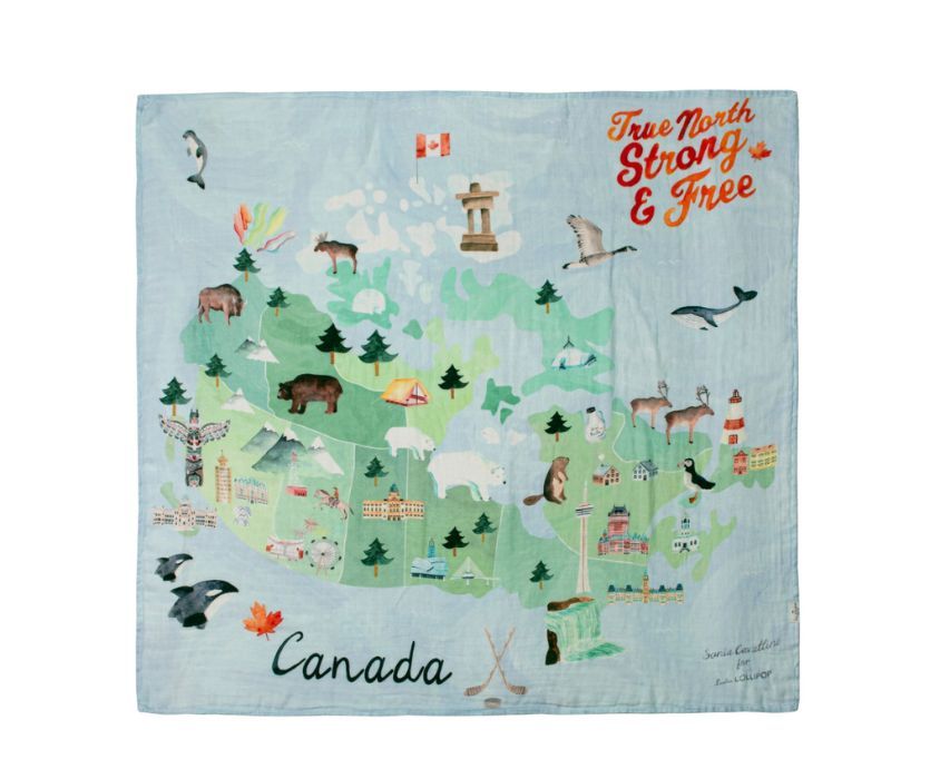 map of canada baby swaddle