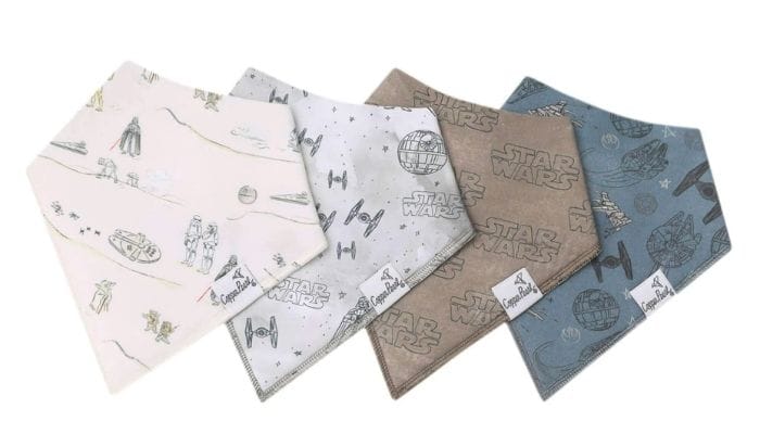 star wars bandana bibs in four patterns