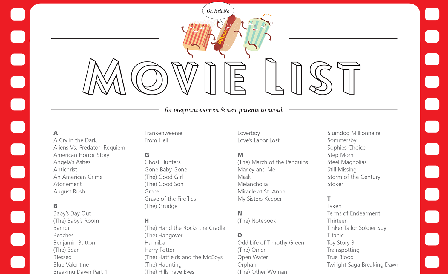 A list of Movies Pregnant Women and New Parents Should Never Watch