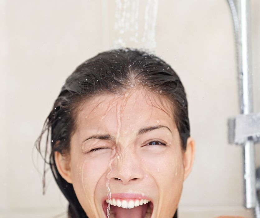 new mom trying to take a shower with a newborn in the house