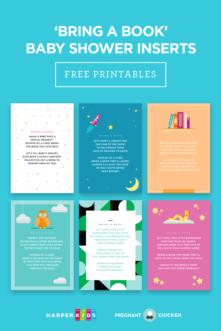 Free Printable ‘Bring a Book’ Baby Shower Inserts